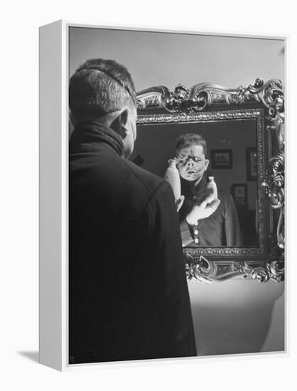 Cartoonist Charles Addams Experimenting with Scary Faces for His Cartoon, The Addams Family-Al Fenn-Framed Premier Image Canvas