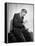 Cartoonist James Thurber Posing with His Work-Bob Landry-Framed Premier Image Canvas