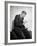 Cartoonist James Thurber Posing with His Work-Bob Landry-Framed Premium Photographic Print