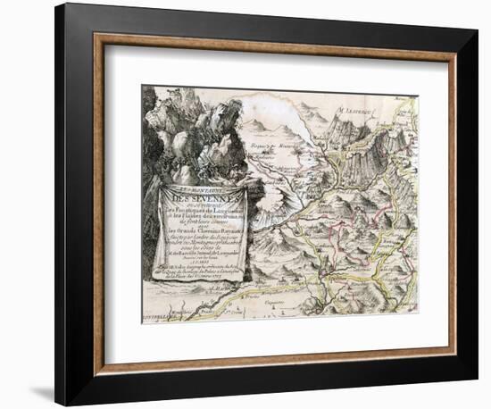 Cartouche from a Map of the Cevennes Region, 1703-null-Framed Giclee Print