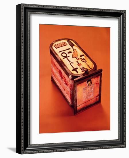 Cartouche-Shaped Box, from the Tomb of Tutankhamun, New Kingdom-Egyptian 18th Dynasty-Framed Giclee Print