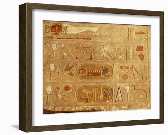 Cartouches of Thutmose III, 1479-25 18th Dynasty New Kingdom Egyptian Pharaoh, and Hieroglyph-null-Framed Photographic Print