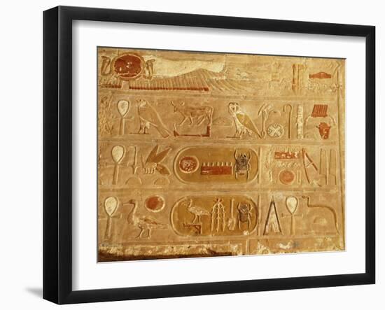 Cartouches of Thutmose III, 1479-25 18th Dynasty New Kingdom Egyptian Pharaoh, and Hieroglyph-null-Framed Photographic Print