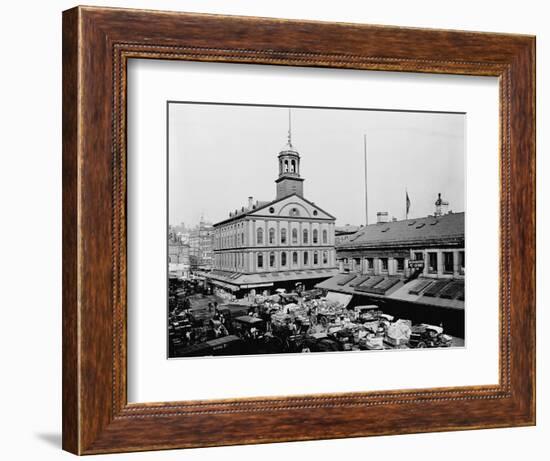 Carts and Wagons in Front of Faneuil Hall-null-Framed Photographic Print