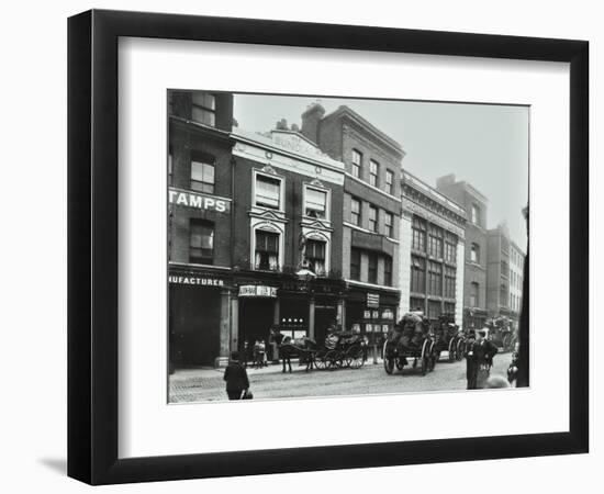 Carts Outside the Sundial Public House, Goswell Road, London, 1900-null-Framed Photographic Print