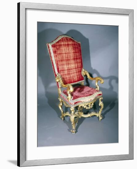 Carved and Gilt Walnut Venetian Armchair, Italy, 17th-18th Century-null-Framed Giclee Print