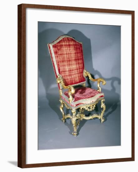 Carved and Gilt Walnut Venetian Armchair, Italy, 17th-18th Century-null-Framed Giclee Print