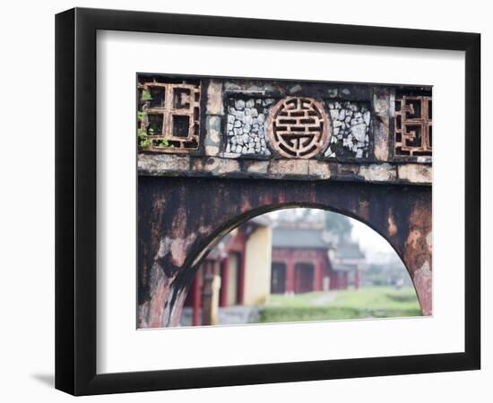 Carved Arch Inside the Imperial Palace, in Hue, Vietnam-David H. Wells-Framed Photographic Print