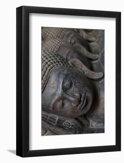 Carved Buddha Heads, Phnom Penh, Cambodia, Southeast Asia-Alex Robinson-Framed Photographic Print