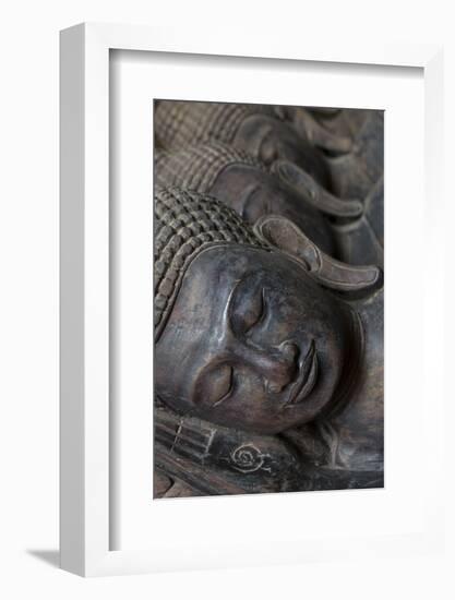 Carved Buddha Heads, Phnom Penh, Cambodia, Southeast Asia-Alex Robinson-Framed Photographic Print