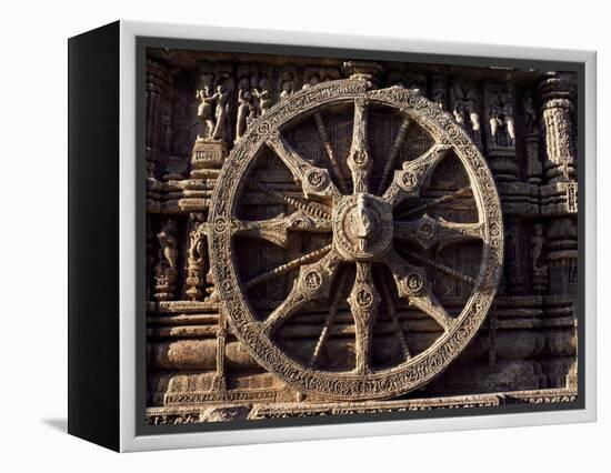 Carved Chariot Wheel, Sun Temple Dedicated to the Hindu Sun God Surya, Konarak, Orissa State-John Henry Claude Wilson-Framed Premier Image Canvas