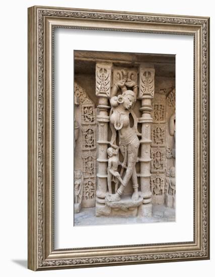 Carved Dancing Girl on Wall of Rani Ki Vav-Annie Owen-Framed Photographic Print