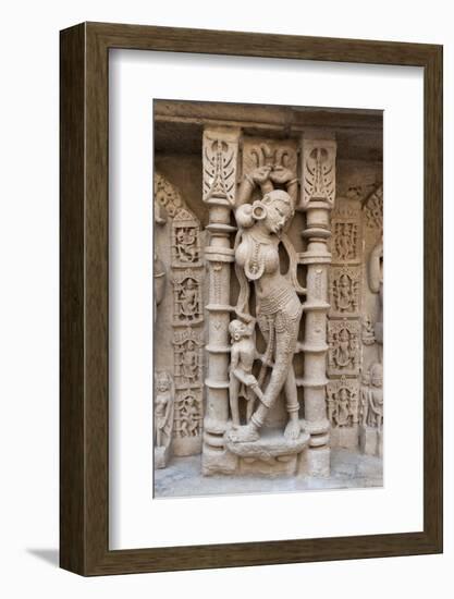 Carved Dancing Girl on Wall of Rani Ki Vav-Annie Owen-Framed Photographic Print