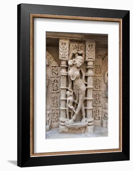 Carved Dancing Girl on Wall of Rani Ki Vav-Annie Owen-Framed Photographic Print