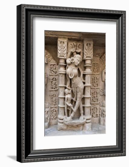 Carved Dancing Girl on Wall of Rani Ki Vav-Annie Owen-Framed Photographic Print