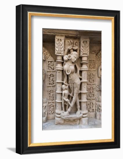 Carved Dancing Girl on Wall of Rani Ki Vav-Annie Owen-Framed Photographic Print