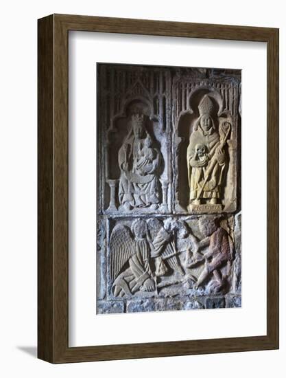 Carved Detail on the Stone Tomb of Alasdair Crotach-Lee Frost-Framed Photographic Print