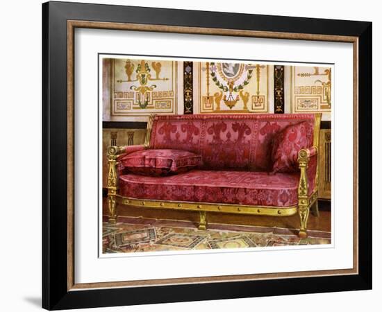 Carved Gilt Couch Covered in Rose Brocade De Lyon, 1911-1912-Edwin Foley-Framed Giclee Print