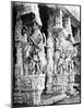 Carved Horse Pillars in Ranganatha Temple, Srirangam, 1869-Samuel Bourne-Mounted Photographic Print