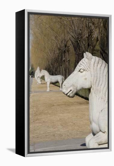 Carved Horse Statues, Changling Sacred Was, Beijing, China-Cindy Miller Hopkins-Framed Premier Image Canvas