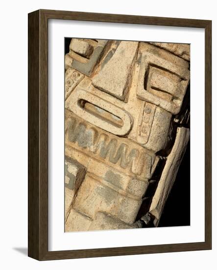 Carved Inca Statue on the Coast of Lake Titicaca from Copacabana in Bolivia, South America-Simon Montgomery-Framed Photographic Print