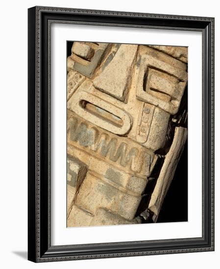 Carved Inca Statue on the Coast of Lake Titicaca from Copacabana in Bolivia, South America-Simon Montgomery-Framed Photographic Print