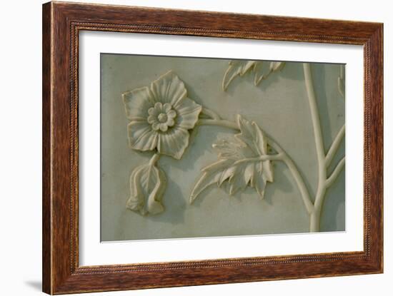 Carved Lotus Flower, Detail from an Exterior Wall, 1643-Ustad Ahmad Lahori-Framed Photographic Print