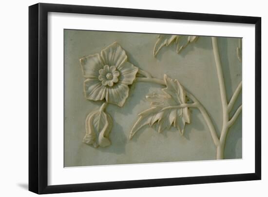 Carved Lotus Flower, Detail from an Exterior Wall, 1643-Ustad Ahmad Lahori-Framed Photographic Print