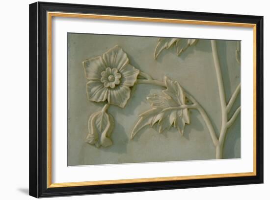 Carved Lotus Flower, Detail from an Exterior Wall, 1643-Ustad Ahmad Lahori-Framed Photographic Print