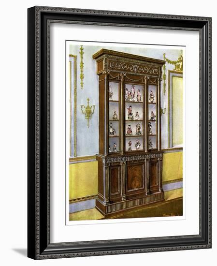 Carved Mahogany China Case Influenced by the Adam Brothers, 1911-1912-Edwin Foley-Framed Giclee Print