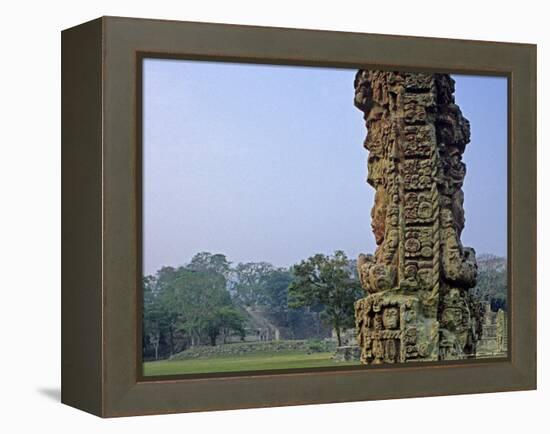 Carved Mayan Pillar, Honduras-Kenneth Garrett-Framed Premier Image Canvas