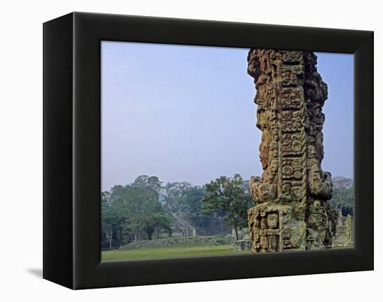 Carved Mayan Pillar, Honduras-Kenneth Garrett-Framed Premier Image Canvas