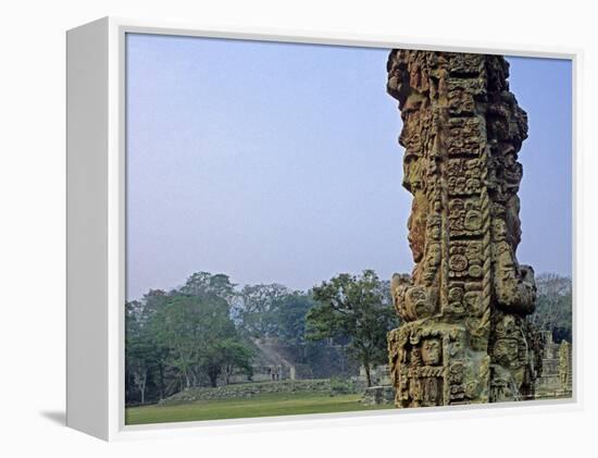 Carved Mayan Pillar, Honduras-Kenneth Garrett-Framed Premier Image Canvas