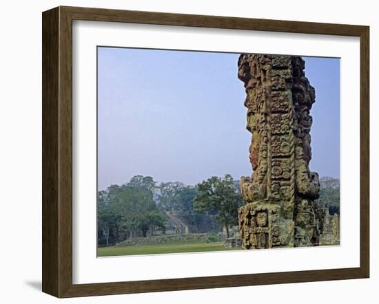 Carved Mayan Pillar, Honduras-Kenneth Garrett-Framed Photographic Print