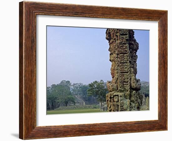 Carved Mayan Pillar, Honduras-Kenneth Garrett-Framed Photographic Print