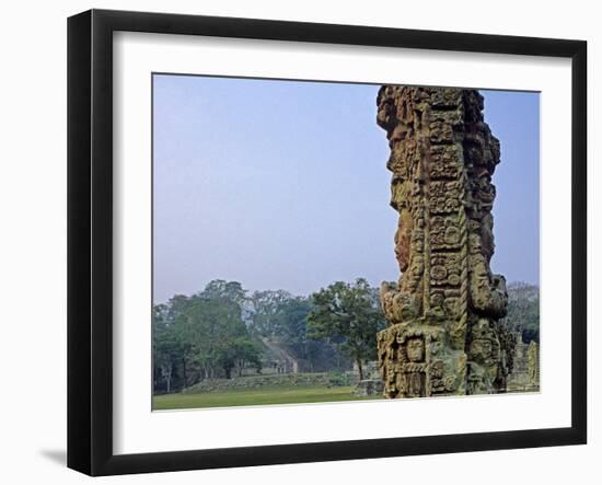 Carved Mayan Pillar, Honduras-Kenneth Garrett-Framed Photographic Print