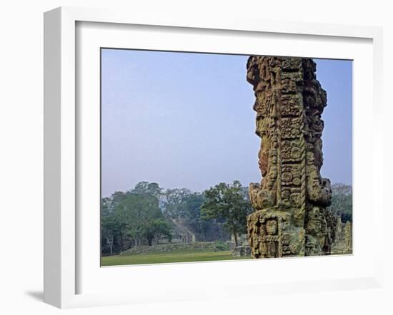 Carved Mayan Pillar, Honduras-Kenneth Garrett-Framed Photographic Print