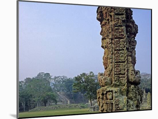 Carved Mayan Pillar, Honduras-Kenneth Garrett-Mounted Photographic Print