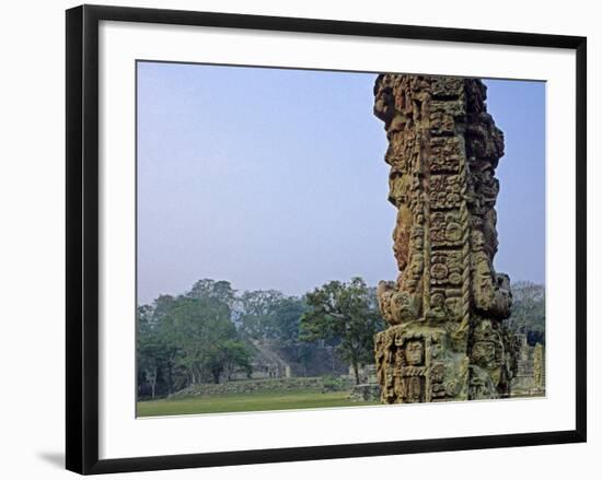 Carved Mayan Pillar, Honduras-Kenneth Garrett-Framed Photographic Print