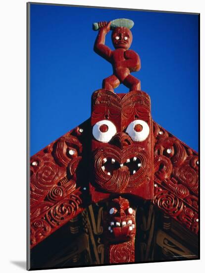 Carved Portal of a Church, Maori Village, Whakarewarewa Thermal and Cultural Area in Rotorua-Robert Francis-Mounted Photographic Print