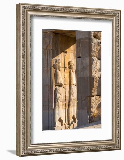 Carved relief of Royal Persian Guards, Persepolis, UNESCO World Heritage Site, Iran, Middle East-James Strachan-Framed Photographic Print