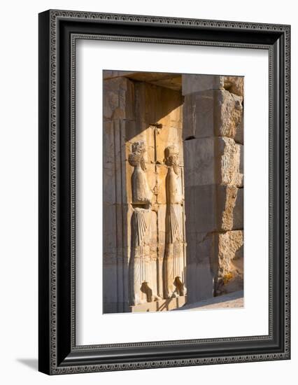 Carved relief of Royal Persian Guards, Persepolis, UNESCO World Heritage Site, Iran, Middle East-James Strachan-Framed Photographic Print