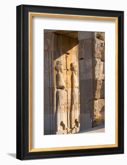 Carved relief of Royal Persian Guards, Persepolis, UNESCO World Heritage Site, Iran, Middle East-James Strachan-Framed Photographic Print