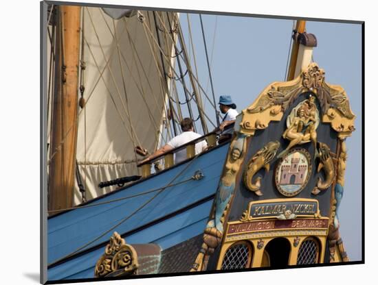 Carved Stern of Tall Ship the Kalmar Nyckel, Chesapeake Bay, Maryland, USA-Scott T. Smith-Mounted Photographic Print