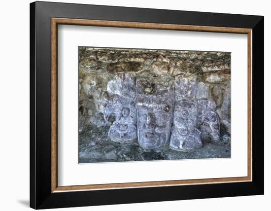 Carved Stone Masks, Temple of Masks, Edzna-Richard Maschmeyer-Framed Photographic Print