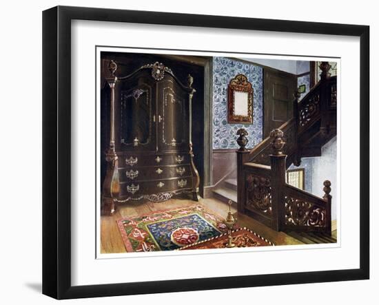 Carved Walnut Bombe Armoire with Chased Mounts, 1910-Edwin Foley-Framed Giclee Print