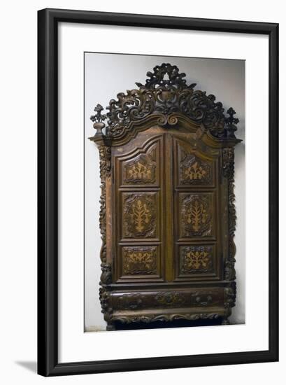 Carved Walnut Wardrobe, 1783, Girona Cabinetry School, Spain-null-Framed Giclee Print