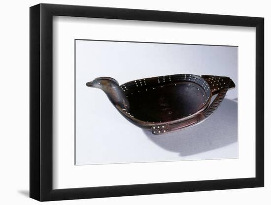 Carved wooden bowl, Eskimo, from Kodiak Island, Alaska-Werner Forman-Framed Photographic Print