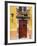 Carved Wooden Door and Balcony, San Miguel, Guanajuato State, Mexico-Julie Eggers-Framed Photographic Print