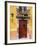 Carved Wooden Door and Balcony, San Miguel, Guanajuato State, Mexico-Julie Eggers-Framed Photographic Print